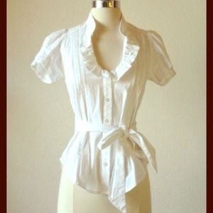 Odille Cotton Button Up with Tie